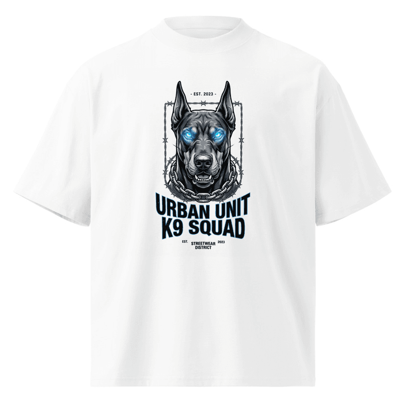 Doberman K9 Squad Graphic Shirt, Urban Streetwear Dog Tee, Glowing Eye Guard Dog T-Shirt, Edgy Men's Apparel