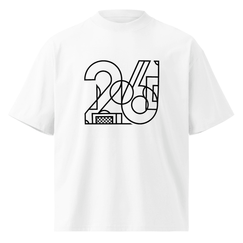 Minimalist 2026 Soccer Line Art T-Shirt | Modern Geometric Football Fan Tee