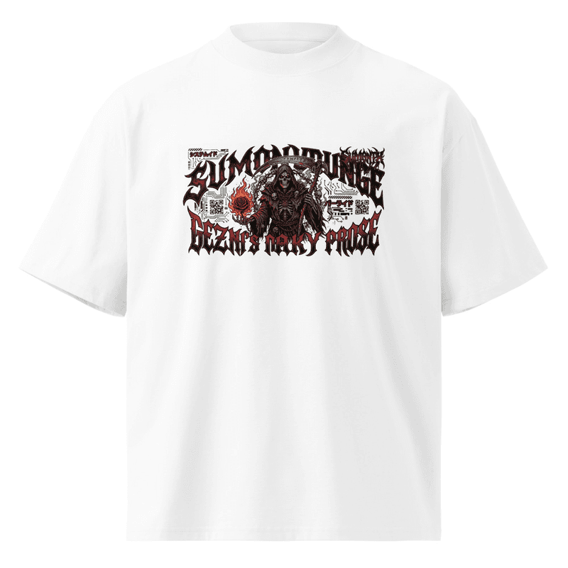 Cyberpunk Grim Reaper Shirt, Death Metal Typography Tee, Gothic Skeleton Burning Rose Streetwear, Dark Alt Clothing Graphic T-Shirt