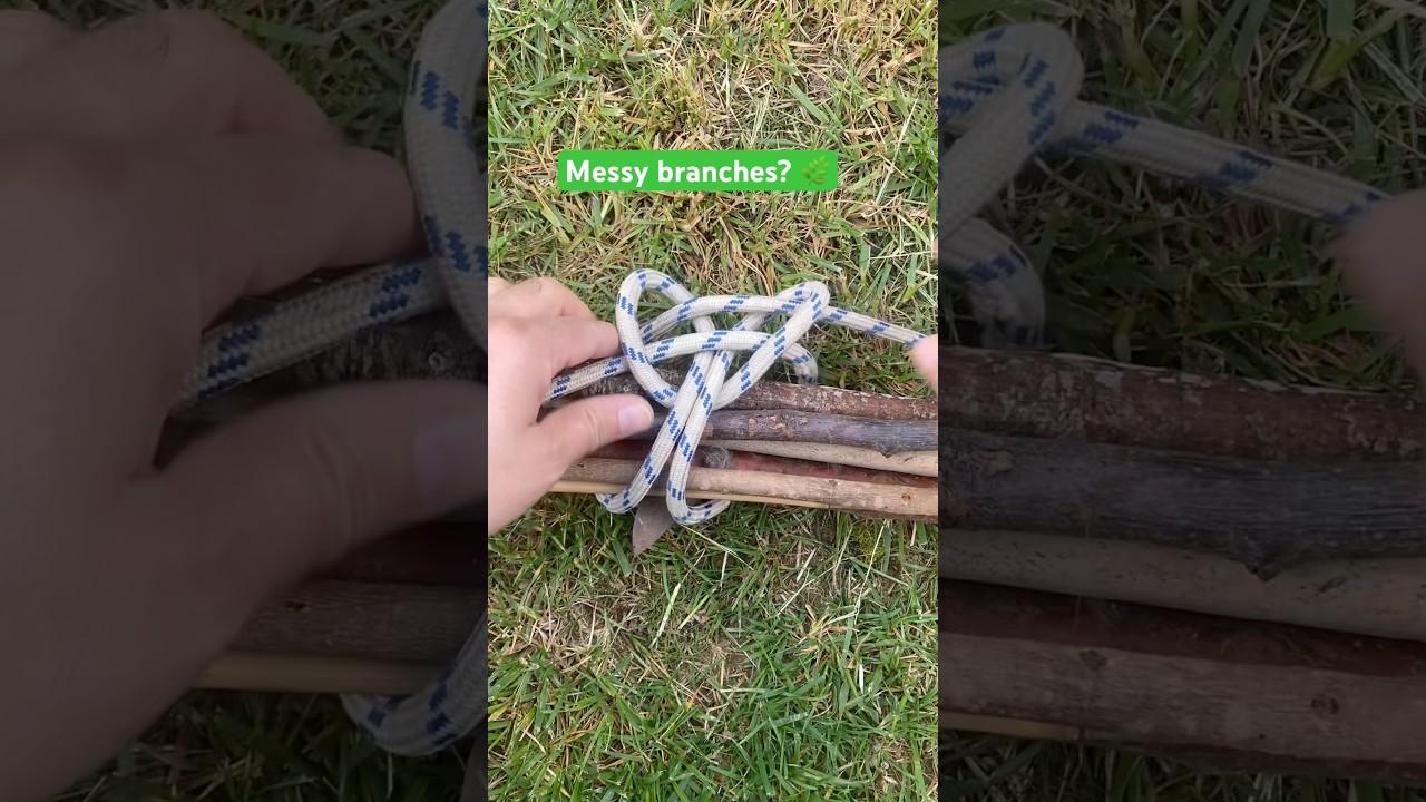 The Ultimate BUNDLE Knot! 🪵 (Yard Work Hack)