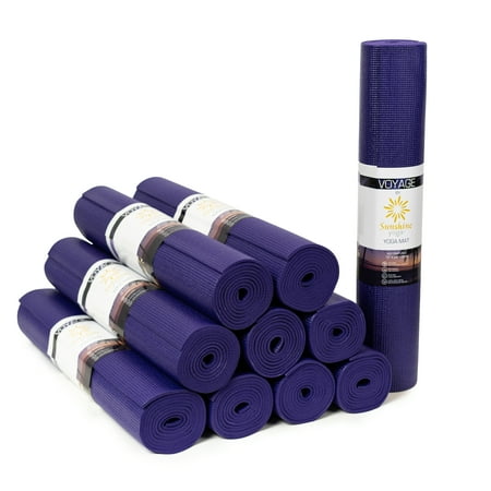 Sunshine Yoga Voyage Bulk Yoga Mats 10-Pack – 72 x 24 5mm Thick Non-Slip Durable & Anti-Tear – Studio & Gym Exercise Mats Purple Review