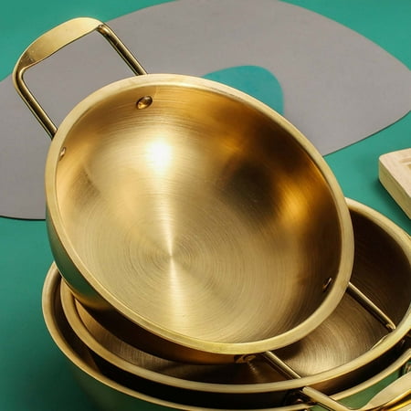 Made of Stainless Steel Insulation Pad Once for All Sale! 10.3 Korean Ramen Noodle Pot with Handles Stainless Everyday Pan Golden Korean Gold Review